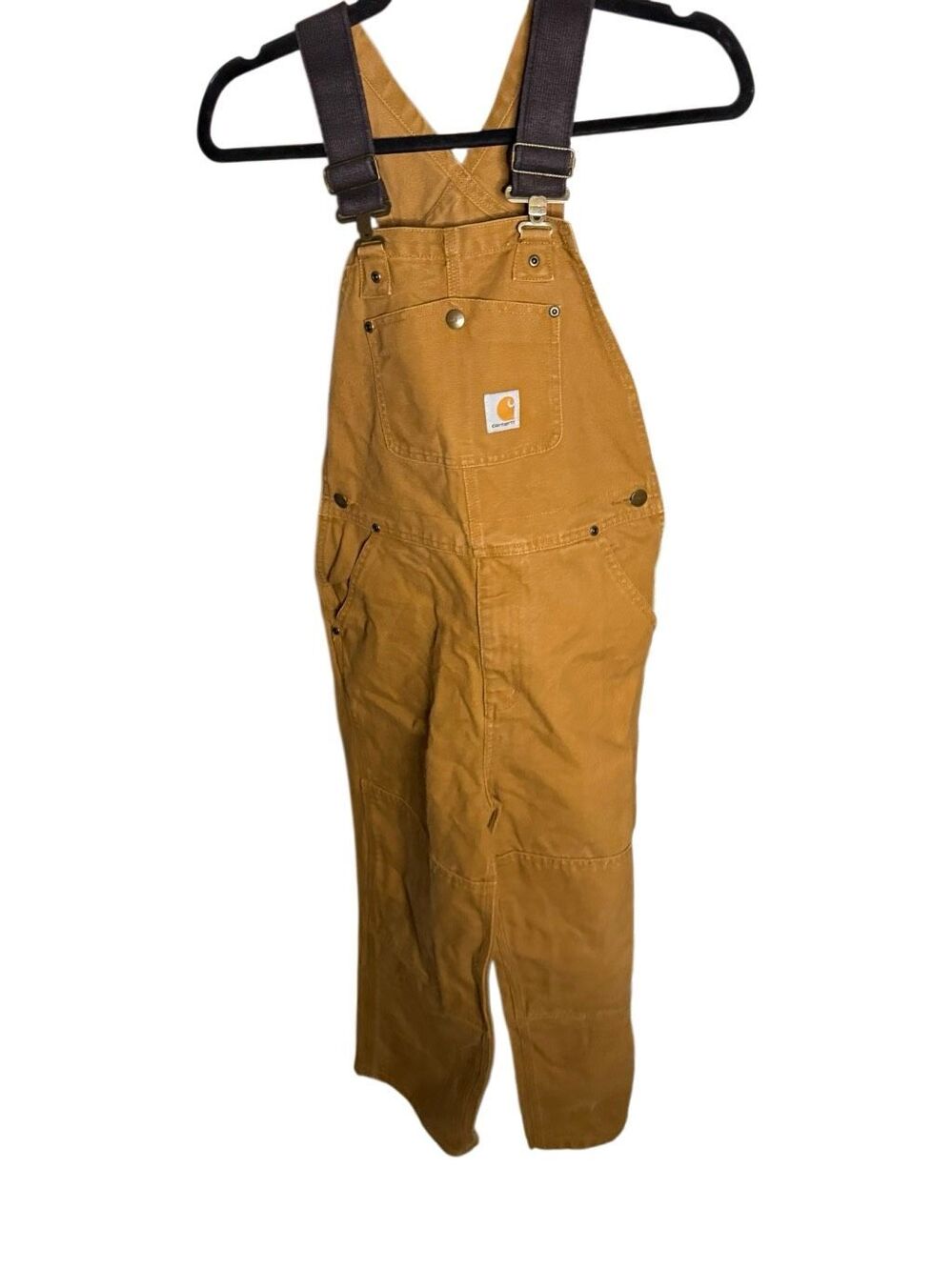 Carhartt Iconic R01 Duck Bib Overall Brown Boys Size 10